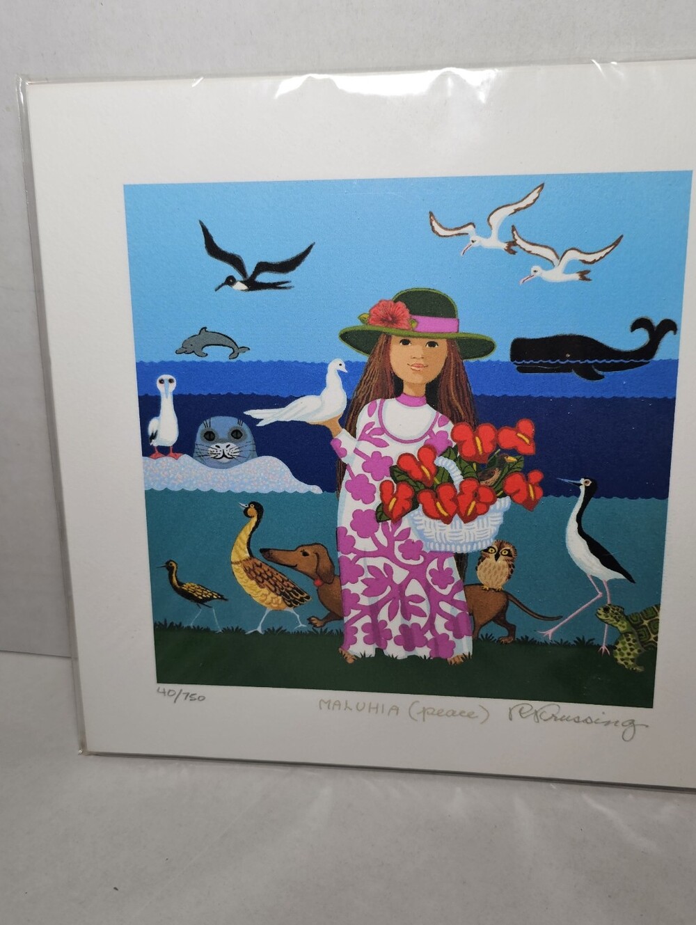 Rosalie Prussing Hawaii Hawaiian Maluhia - Peace Art Wildlife Artist Print - Picture 2 of 5